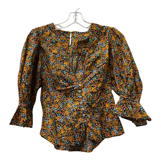 Top 3/4 Sleeve By Free People In Orange, Size:S