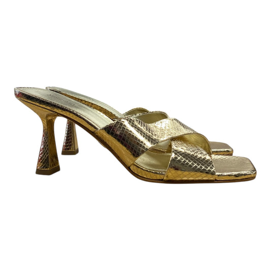 Sandals Heels Kitten By Michael By Michael Kors In Gold, Size:8