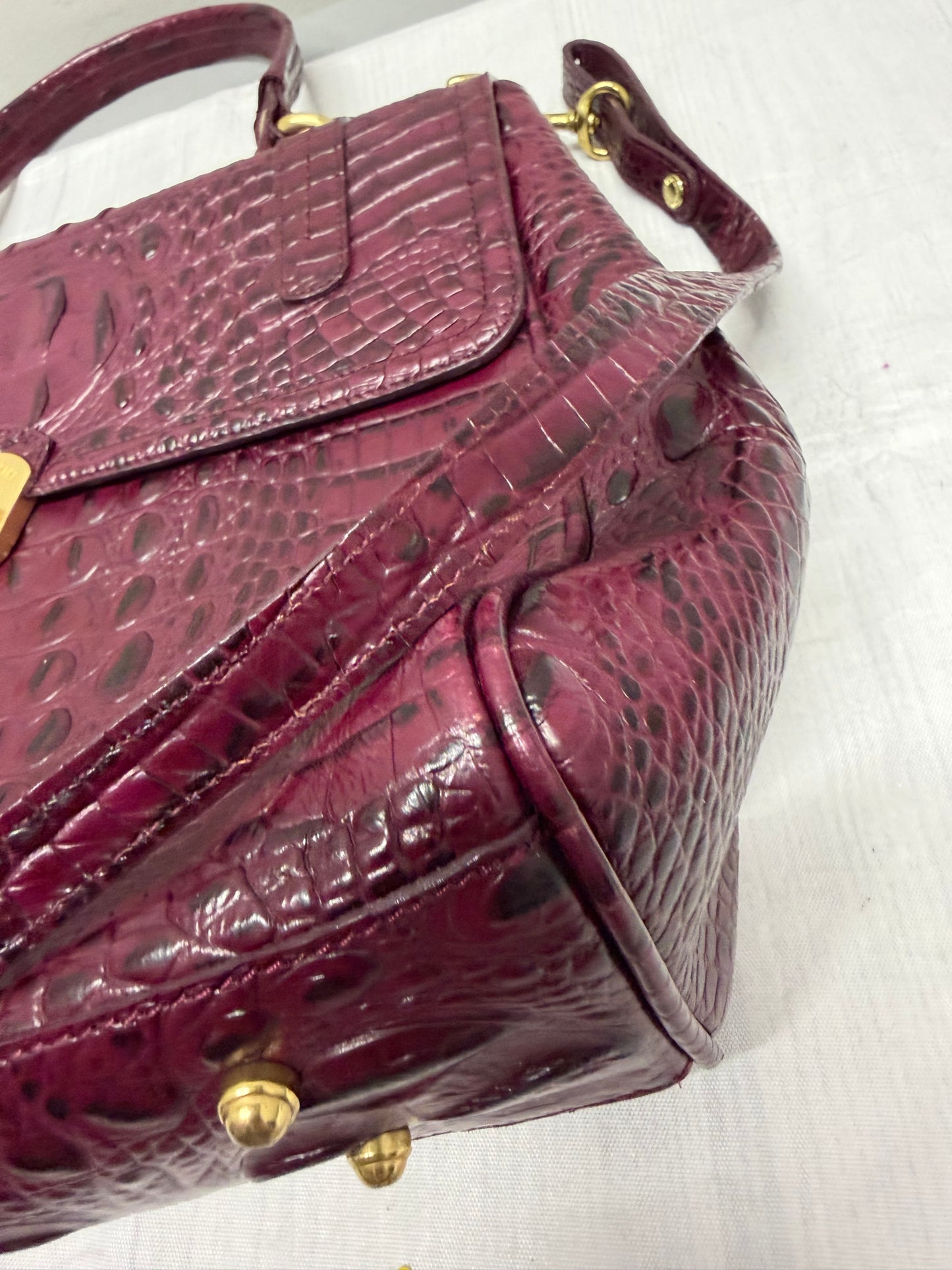 Crossbody Designer By Brahmin In Purple, Size:Medium