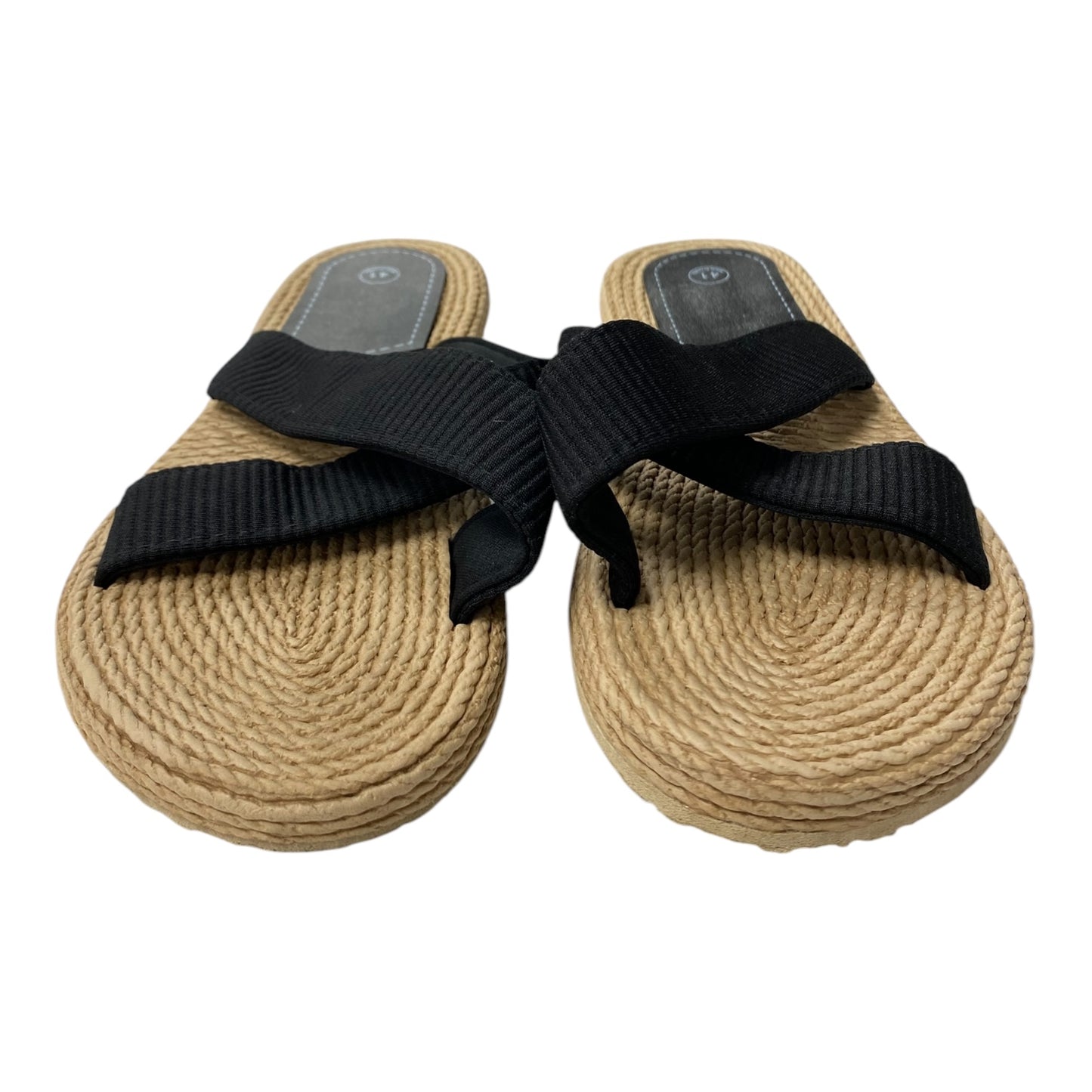 Sandals Flats By Cme In Black & Tan, Size:8