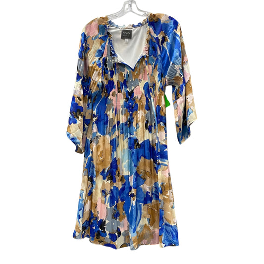 Dress Casual Midi By ninty  In Blue & Tan, Size:L