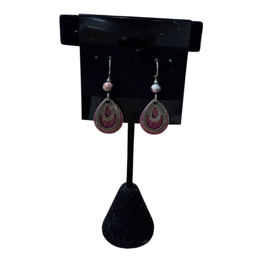 Earrings Dangle/Drop In Pink & Silver