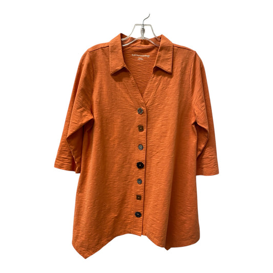 Top 3/4 Sleeve By Soft Surroundings In Orange, Size:M