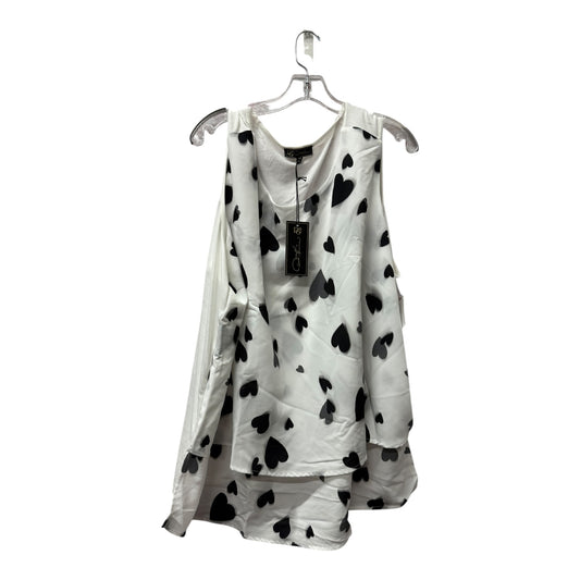 Top Sleeveless By Diane Gilman In Black & White, Size:3X