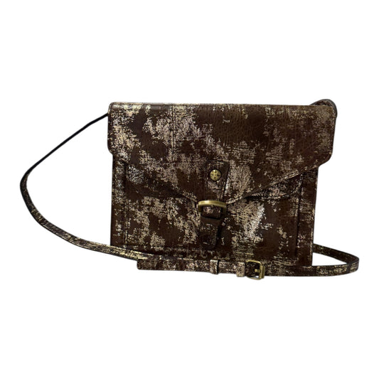 Crossbody Designer By Patricia Nash In Brown & Gold, Size:Small