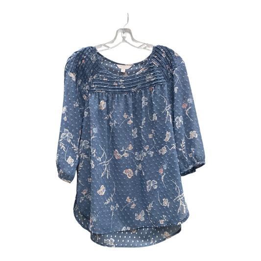 Top 3/4 Sleeve By Lc Lauren Conrad In Blue, Size:M