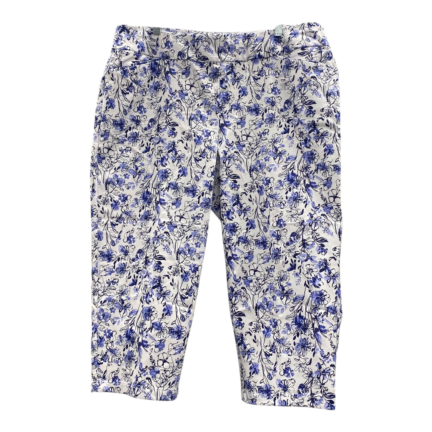 Capris By Croft And Barrow In Blue & White, Size:18