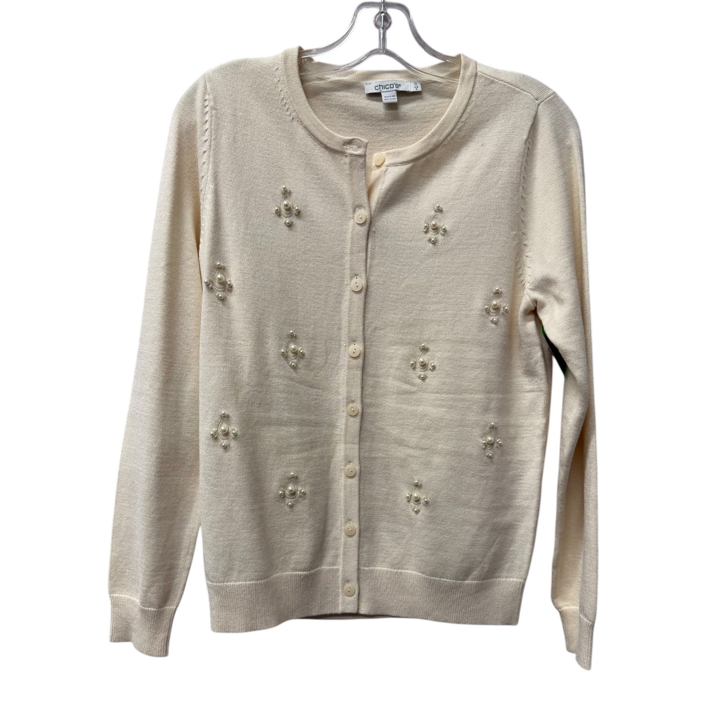Sweater Cardigan By Chicos In Cream, Size:S
