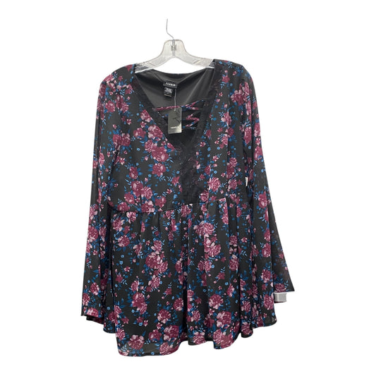 Top Ls By Torrid In Black & Purple, Size:1X