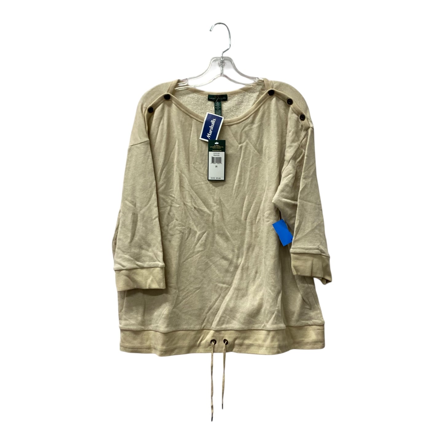 Top Ls By Lauren By Ralph Lauren In Tan, Size:2X