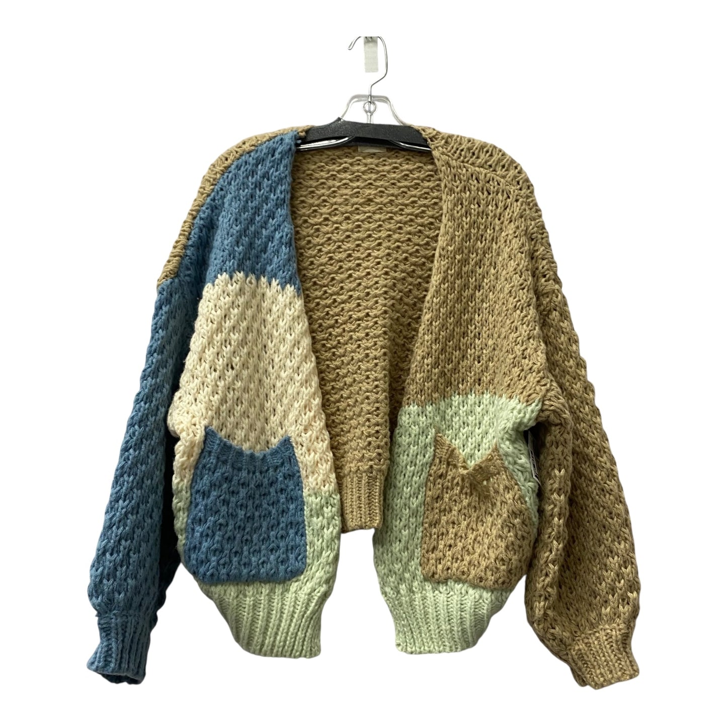 Sweater Cardigan By Dreamers In Tan, Size:S