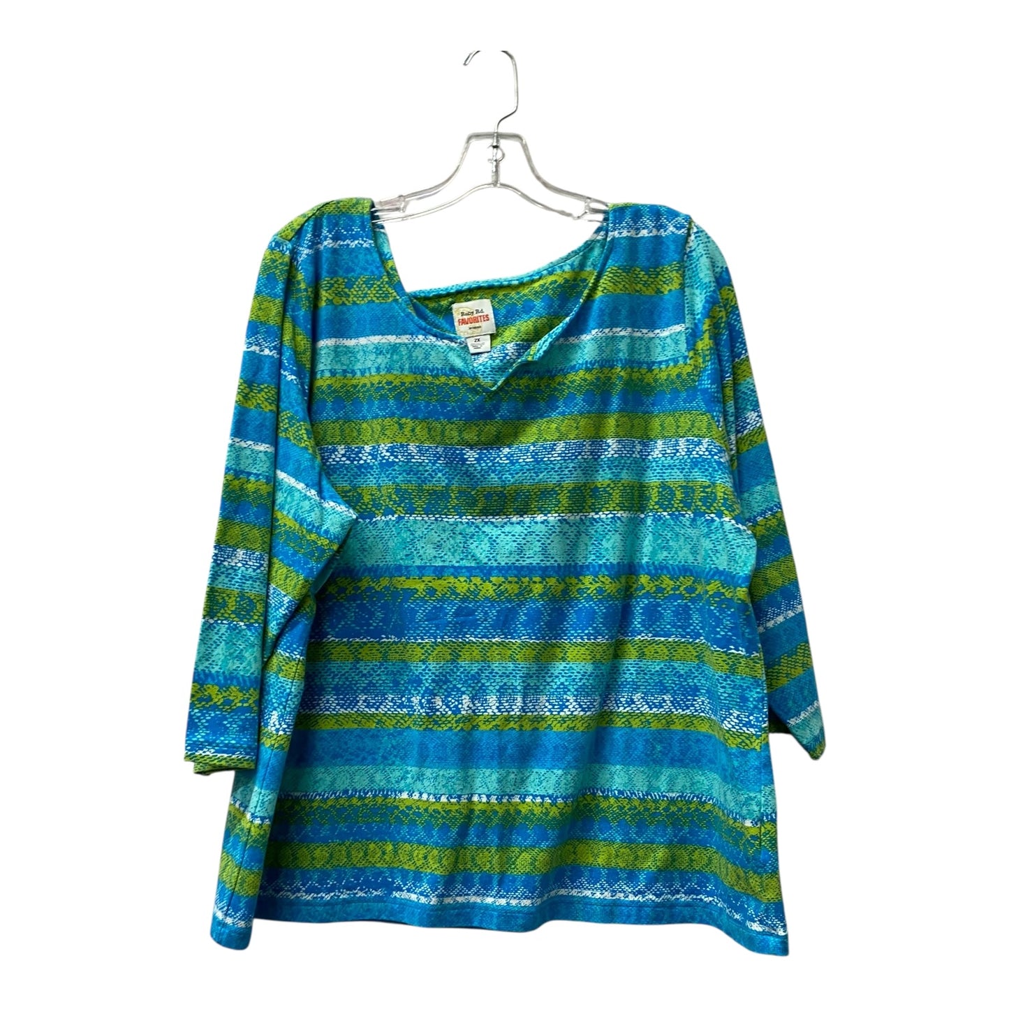 Top Ls By Ruby Rd In Blue & Green, Size:2X