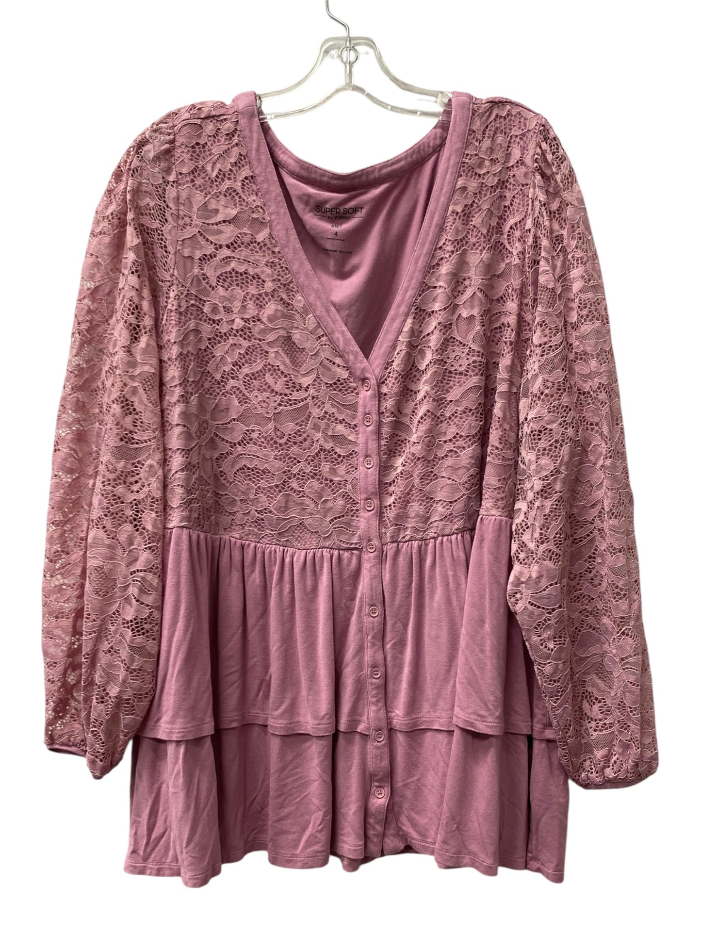 Top Ls By Torrid In Pink, Size:4X