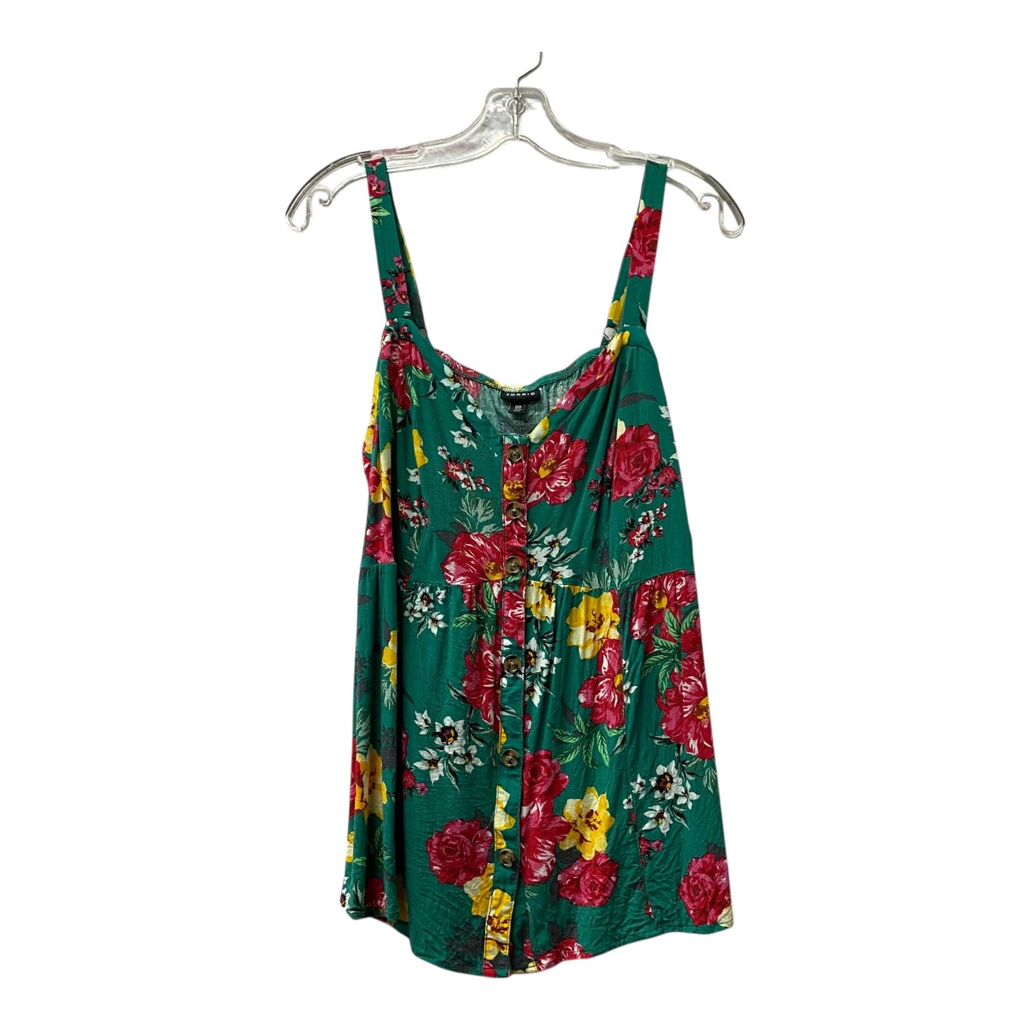 Top Sleeveless By Torrid In Green, Size:M