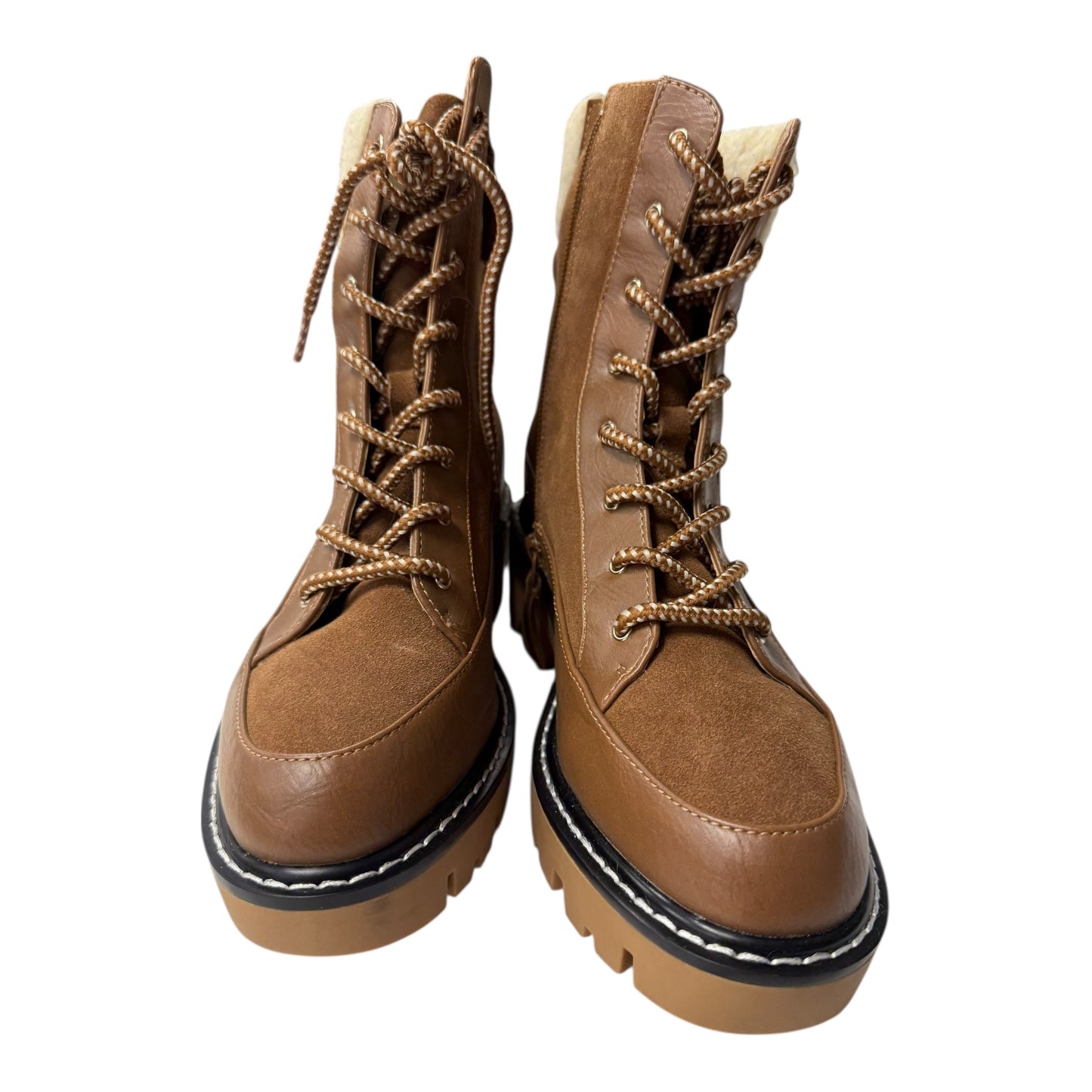Boots Combat By violet and red In Brown, Size:7