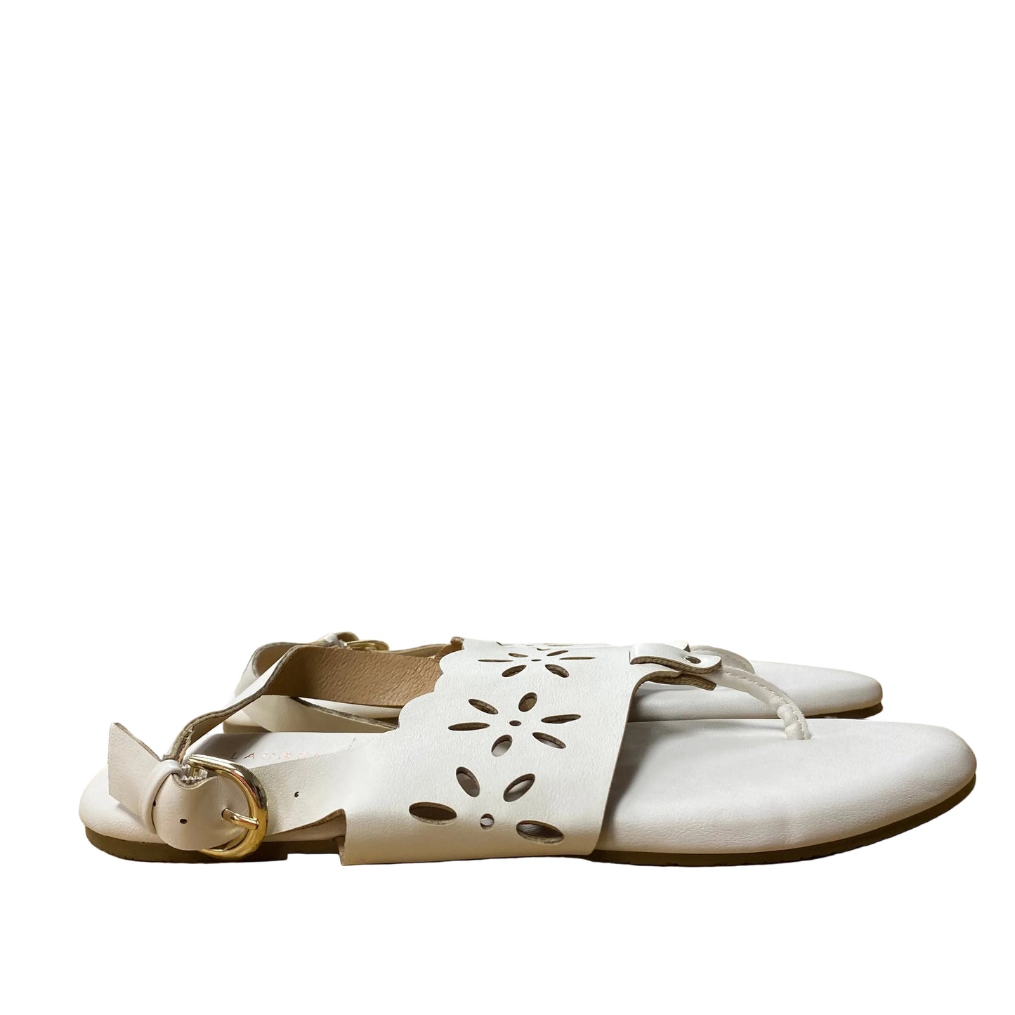 Sandals Flats By Lc Lauren Conrad In Ivory, Size:10