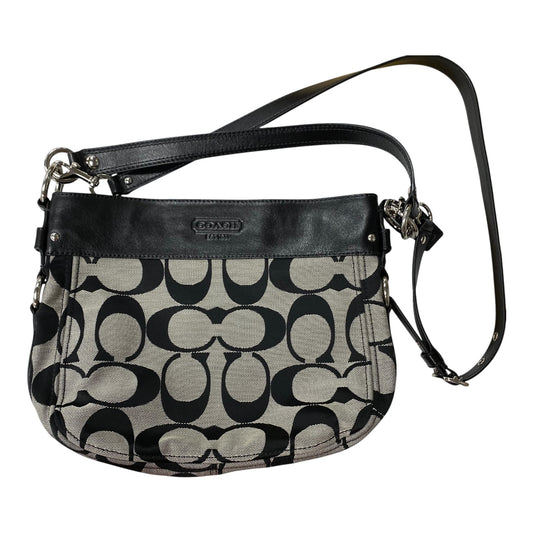 Handbag Designer By Coach In Black & Grey, Size:Medium