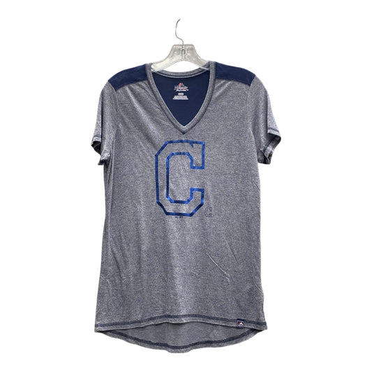 Athletic Top Ss By Majestic In Blue, Size:M