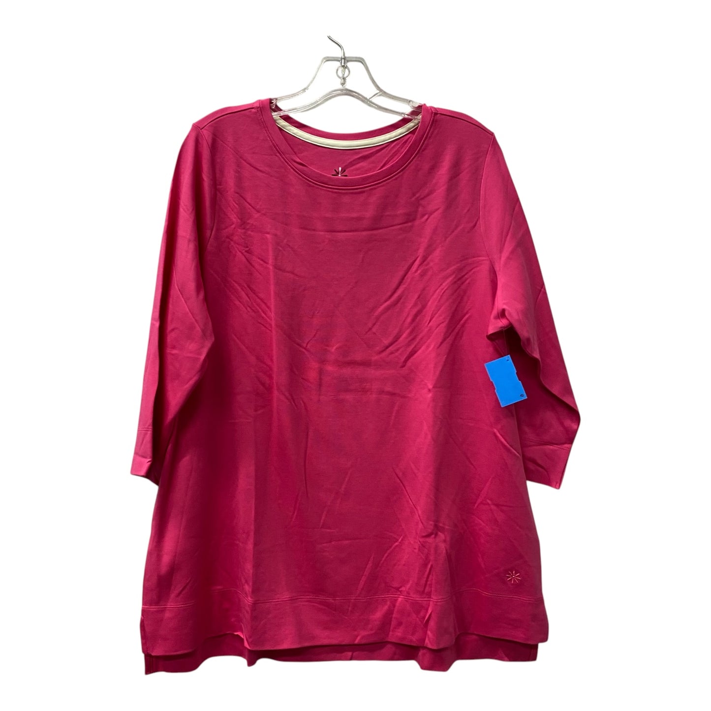 Top 3/4 Sleeve By Isaac Mizrahi Live Qvc In Pink, Size:1X