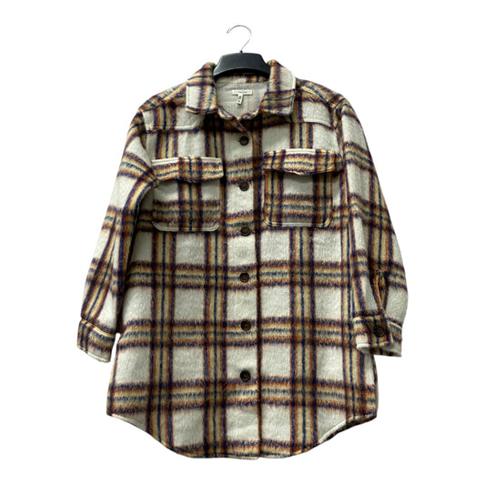 Jacket Shirt By Maurices In Cream & Orange, Size:M