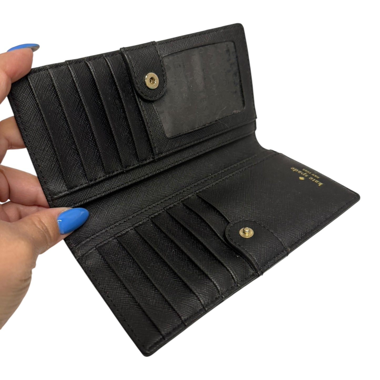 Wallet Designer By Kate Spade In Black & Pink, Size:Medium