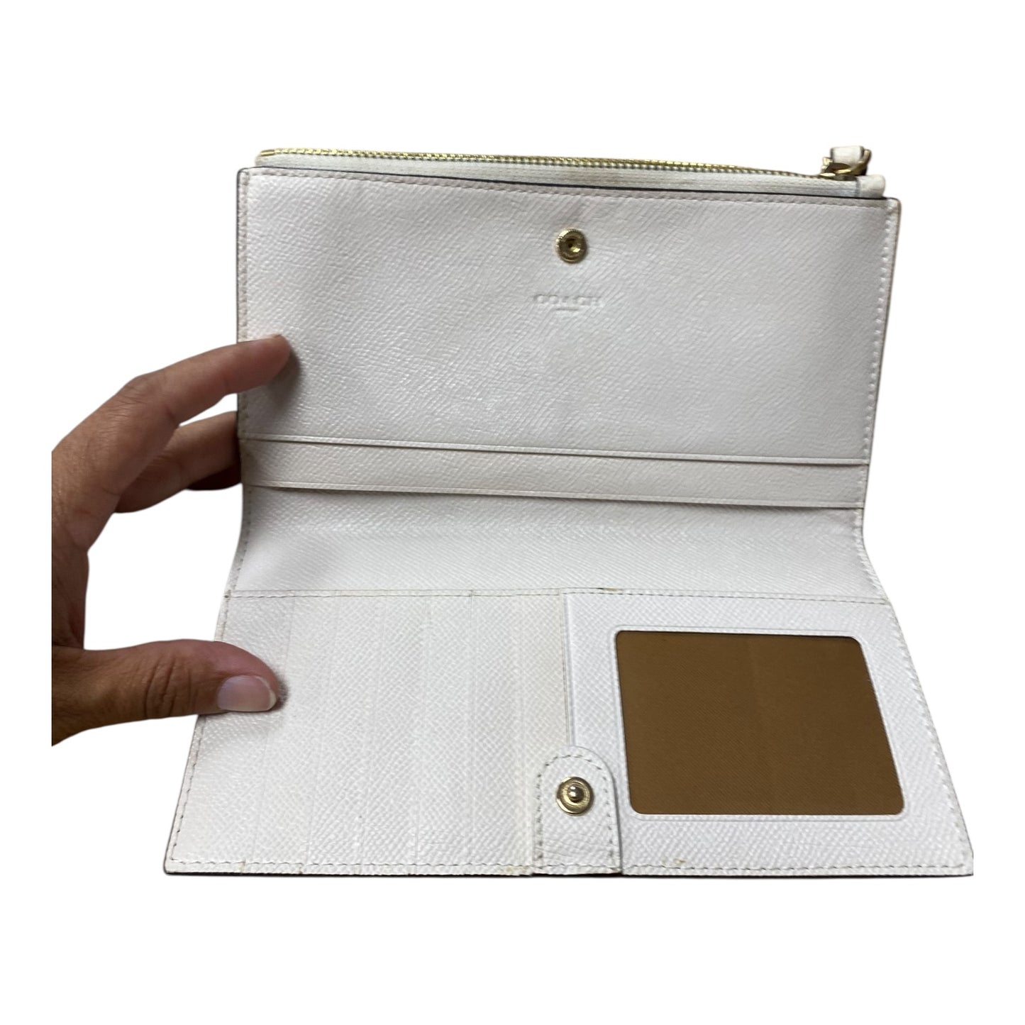 Wallet Designer By Coach In Cream, Size:Large