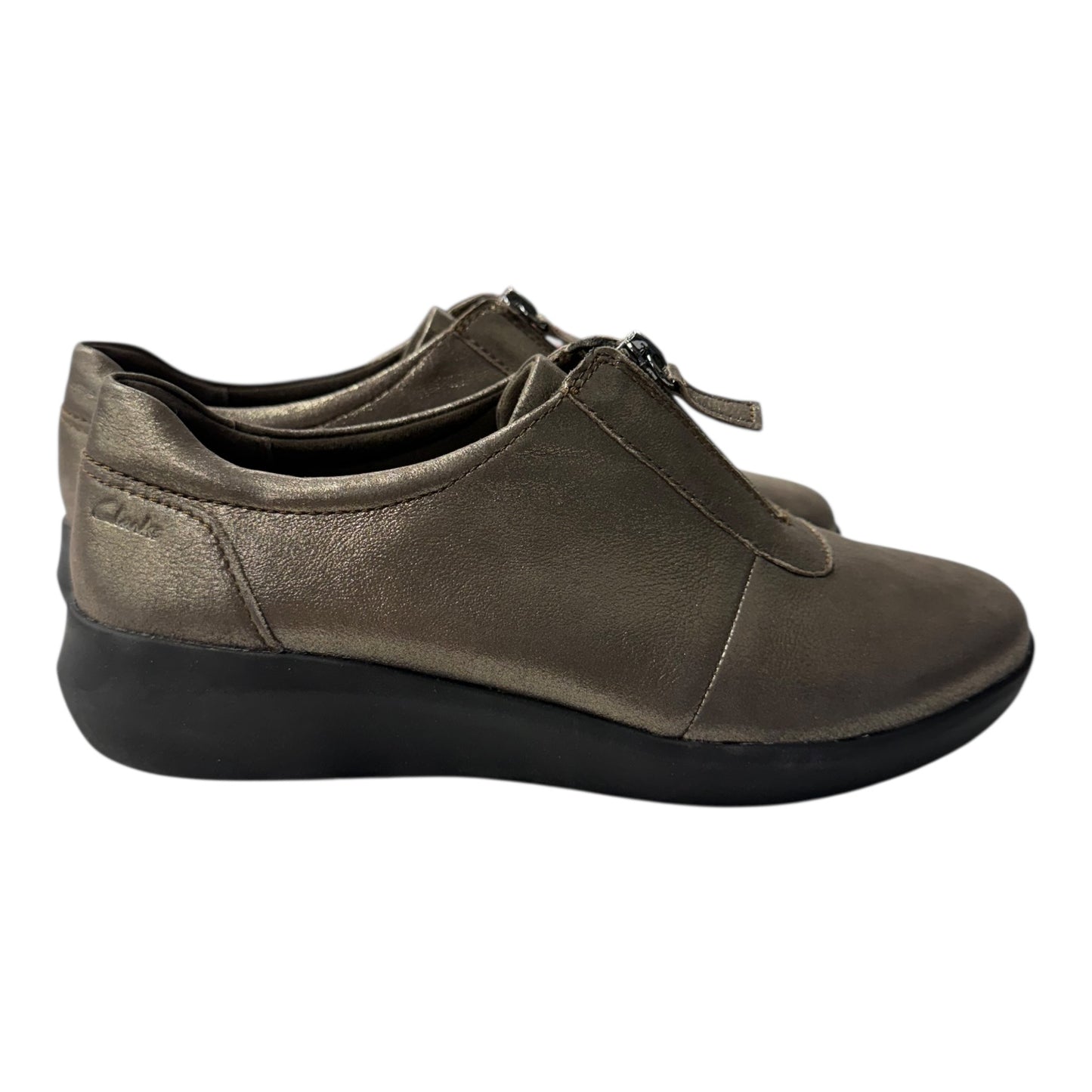 Shoes Flats By Clarks In Bronze, Size:8