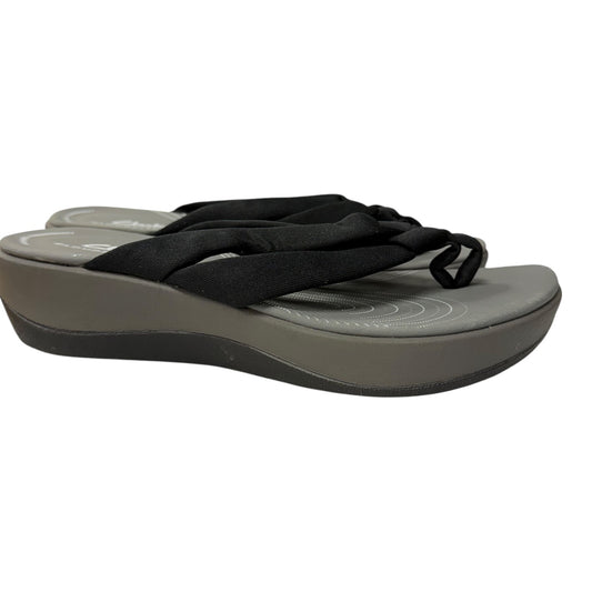 Sandals Flip Flops By Clarks In Black, Size:7