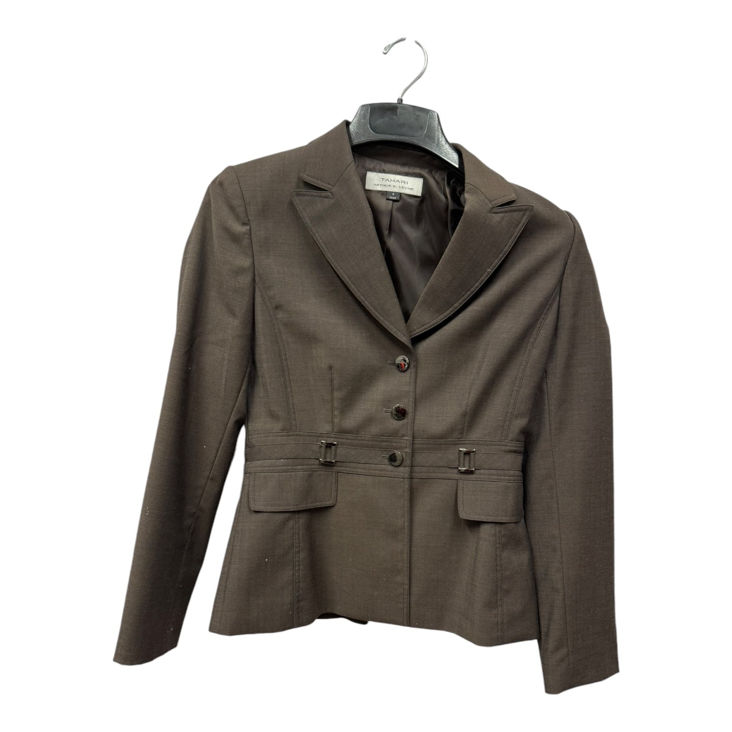 Blazer By Tahari By Arthur Levine In Brown, Size:S