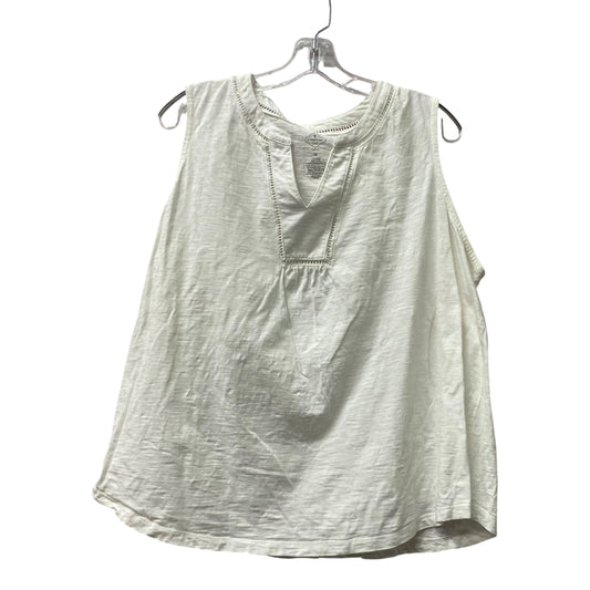 Top Sleeveless By St Johns Bay In White, Size:1X