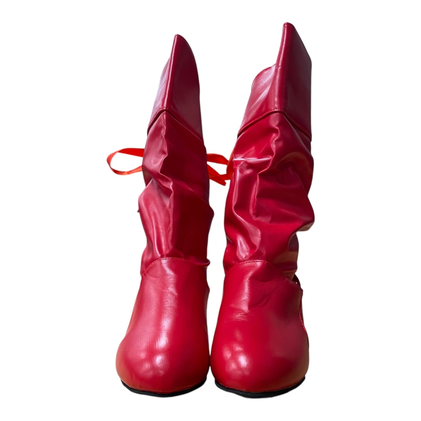 BOOTS MID-CALF HEELS by    CLOTHES MENTOR In RED, Size: 10.5