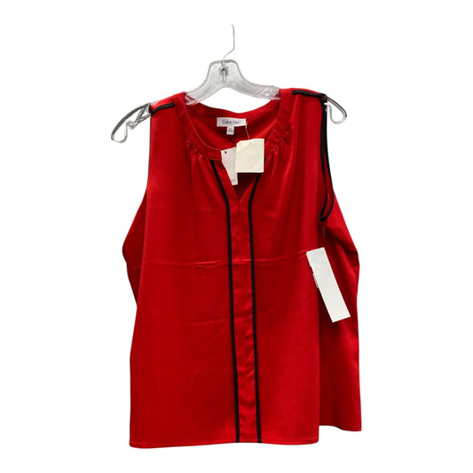 Top Sleeveless By Calvin Klein In Red, Size:Xlp
