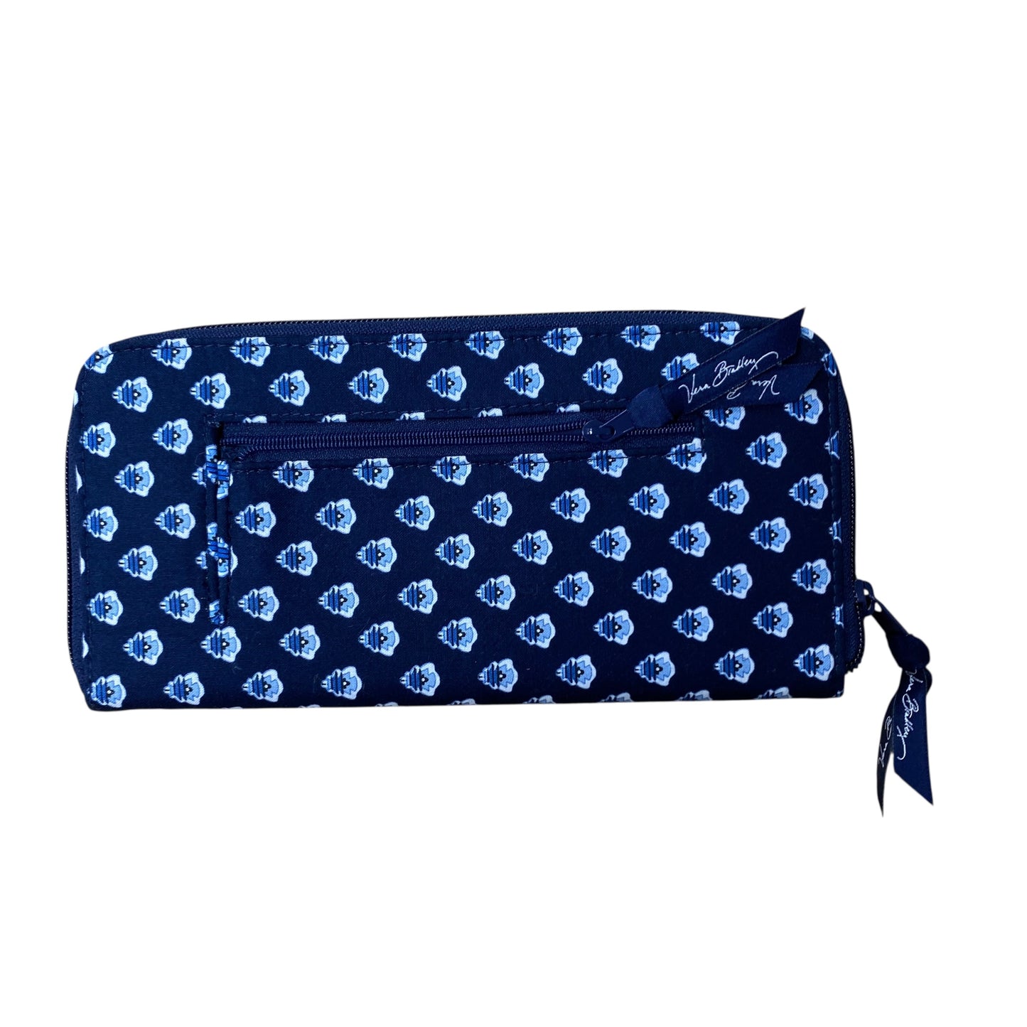 Wallet By Vera Bradley In Blue & White, Size:Large
