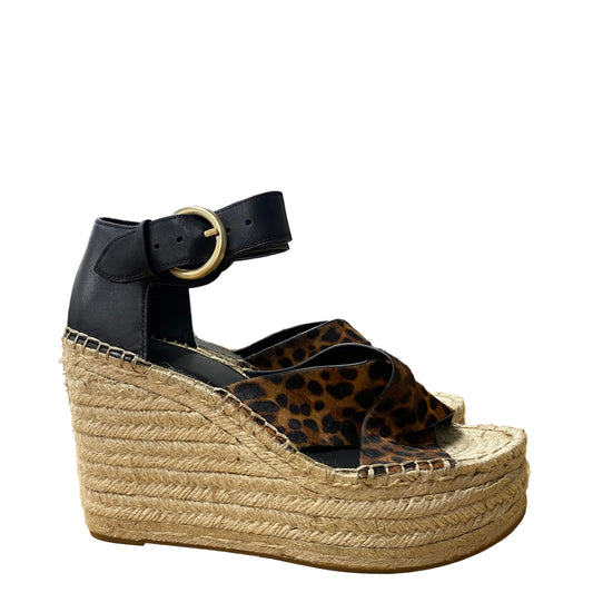 Sandals Heels Platform By Marc Fisher In Animal Print, Size:7.5