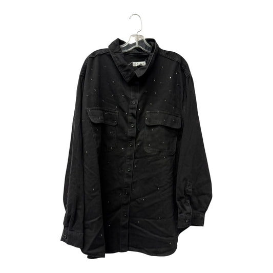 Top Ls By Ava & Viv In Black Denim, Size:3X