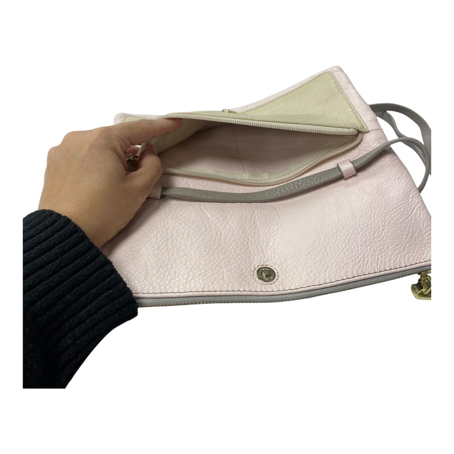 Crossbody Leather By Gap In Grey, Size:Small