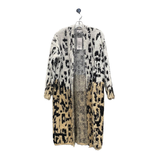 Sweater Cardigan By New Directions In Black & White, Size:Lp