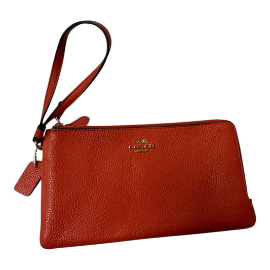Wristlet Designer By Coach In Orange, Size:Large