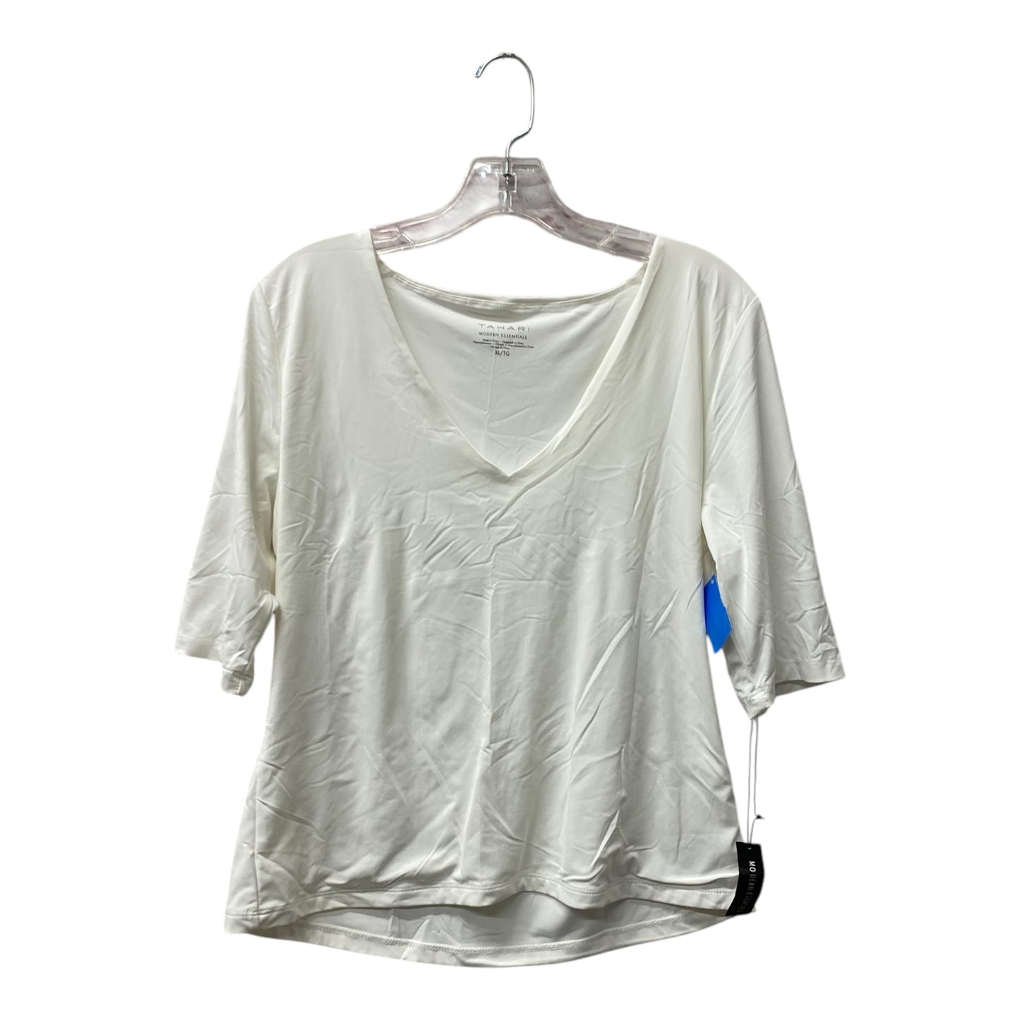 Top Ss By Tahari By Arthur Levine In White, Size:Xl