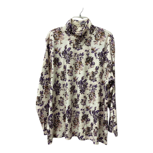 Top Ls By Laura Scott In Purple & Tan, Size:3X