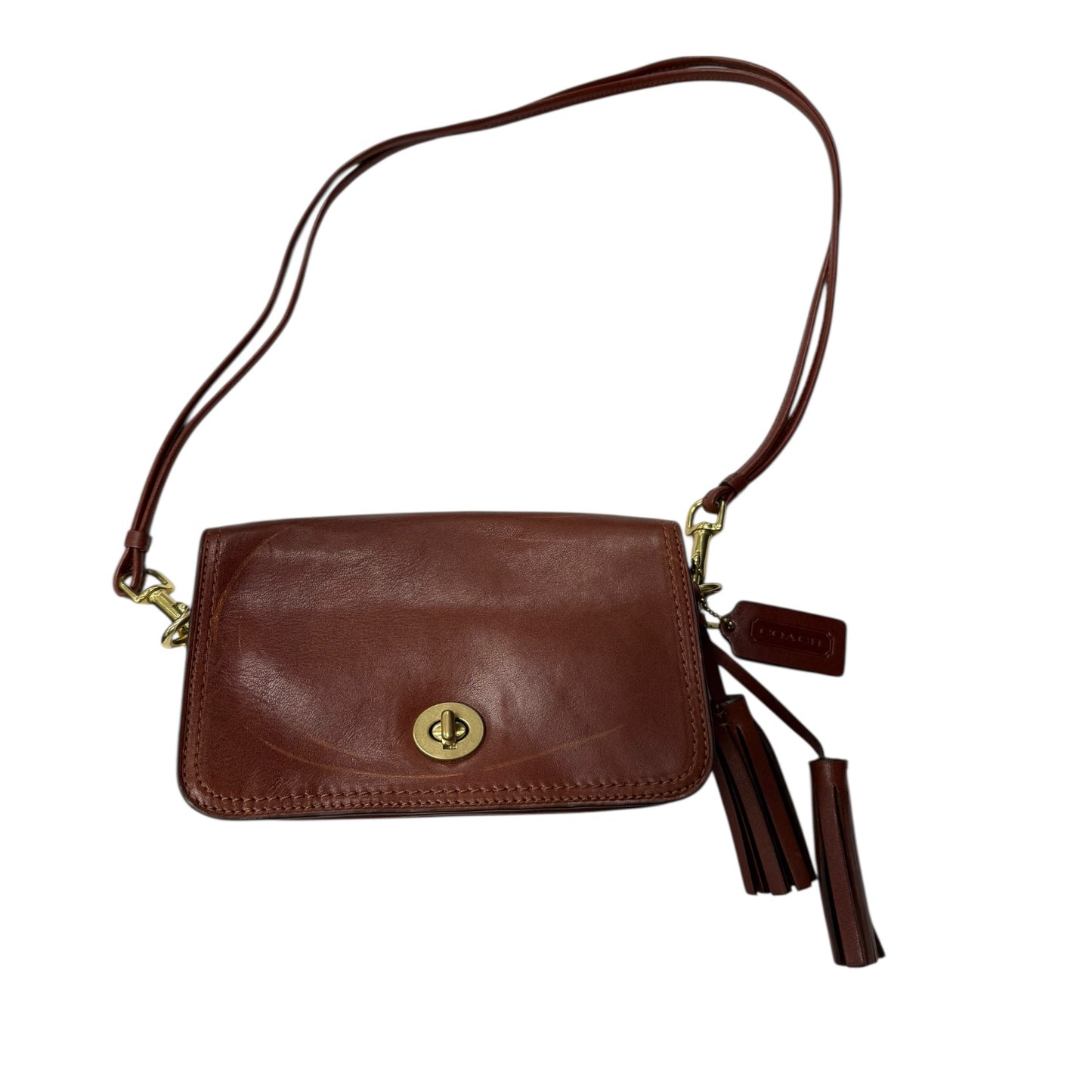 Crossbody Designer By Coach In Brown, Size:Small