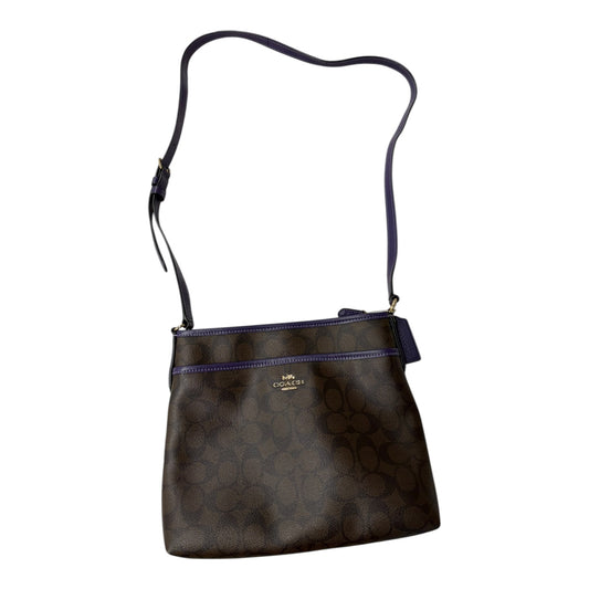 Crossbody Designer By Coach In Brown & Purple, Size:Medium