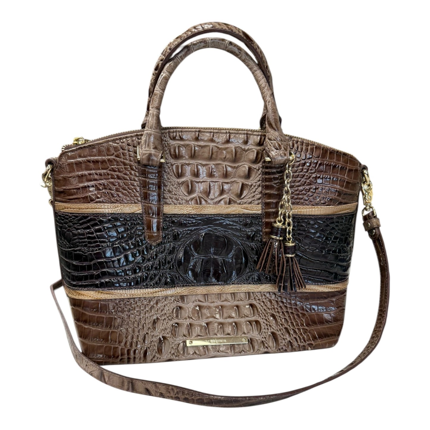 Handbag Designer By Brahmin In Brown, Size:Medium