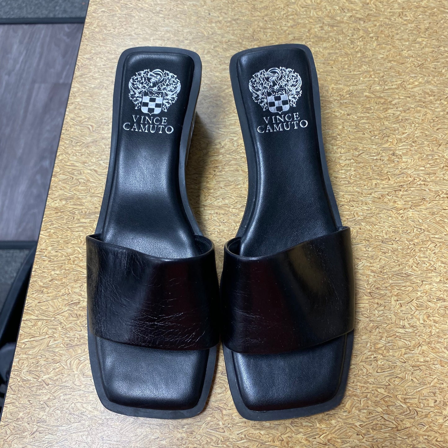 Sandals Heels Platform By Vince Camuto In Black, Size:7.5