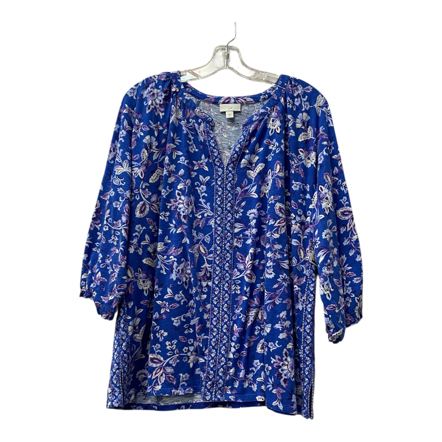 Top 3/4 Sleeve By J. Jill In Blue, Size:Xl