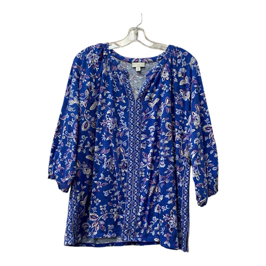 Top 3/4 Sleeve By J. Jill In Blue, Size:Xl
