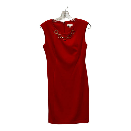 Dress Work By Calvin Klein In Red, Size:M