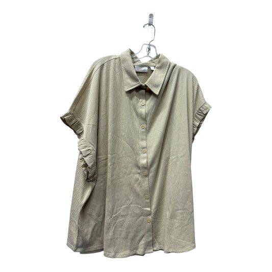 Top Ss By Belle By Kim Gravel In Beige, Size:3X