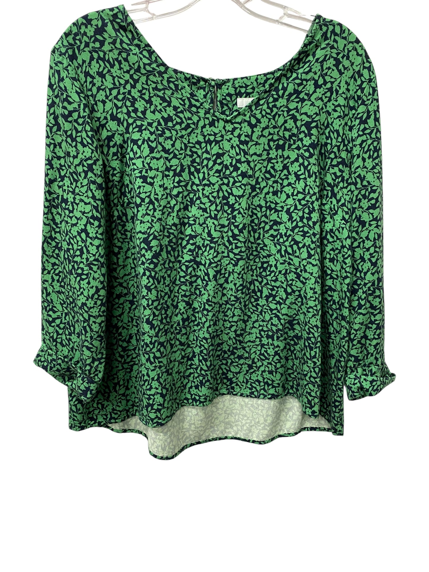 Top 3/4 Sleeve By J. Jill In Green, Size:Mp