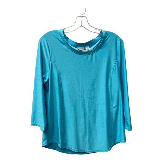 Athletic Top Ls Collar By Chicos In Blue, Size:M